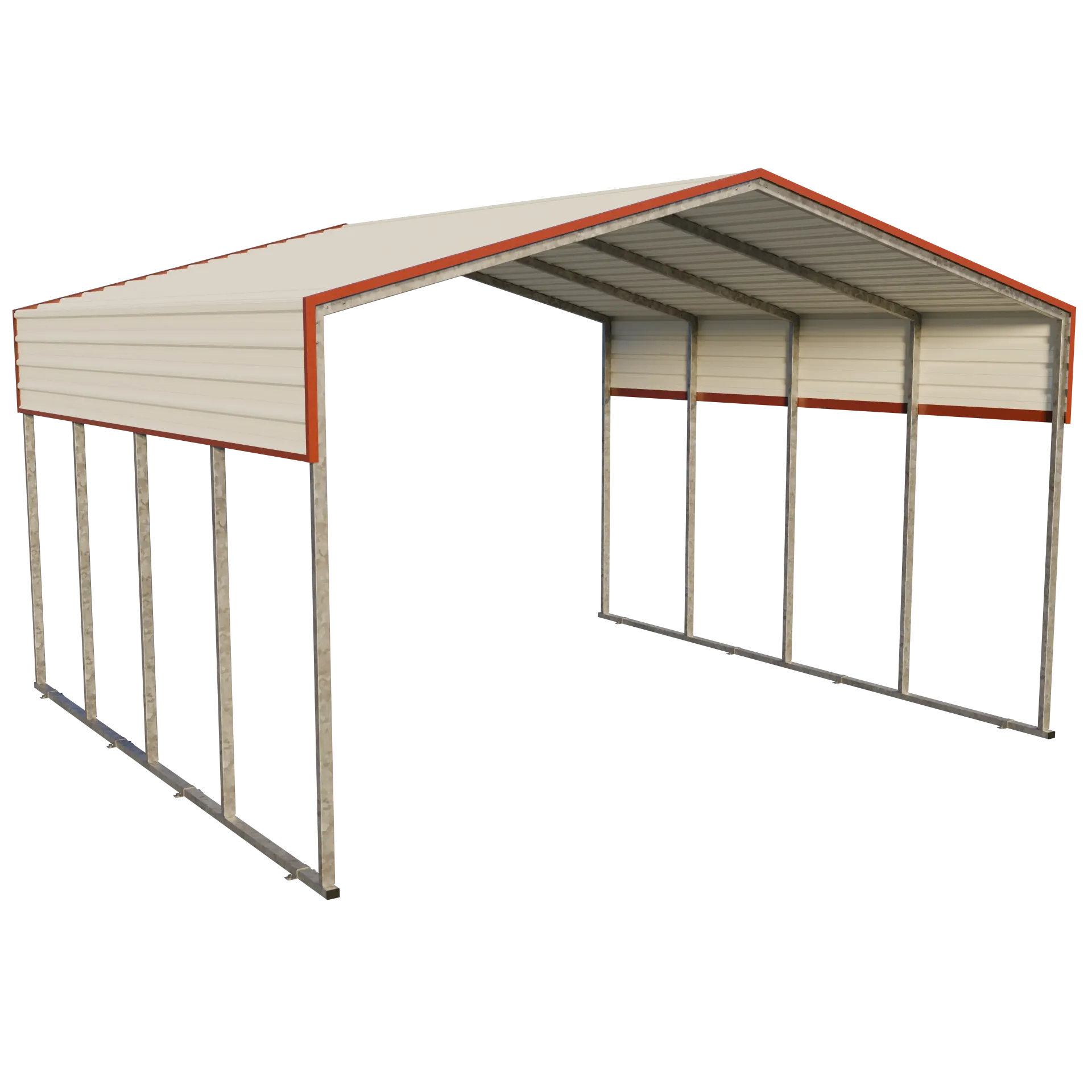 Double Car Shelter Extra High  - 5.9m wide x 6m long x 3.1m sides - (3.9m apex) - Wind Region B